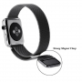 Метална каишка milanese дърпа за Apple Watch Ultra 49mm / 46mm / 45mm / 44mm / 42mm - черна