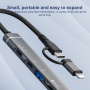 5в1 адаптер USB-C / 2x USB-C / USB-A / плейър SD и TF за iPhone / iPad / MacBook - сребърен