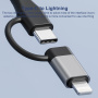 5в1 адаптер USB-C / 2x USB-C / USB-A / плейър SD и TF за iPhone / iPad / MacBook - сребърен