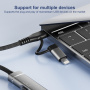 5в1 адаптер USB-C / 2x USB-C / USB-A / плейър SD и TF за iPhone / iPad / MacBook - сребърен