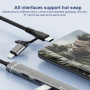 5в1 адаптер USB-C / 2x USB-C / USB-A / плейър SD и TF за iPhone / iPad / MacBook - сребърен