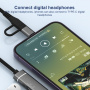 5в1 адаптер USB-C / 2x USB-C / USB-A / плейър SD и TF за iPhone / iPad / MacBook - сребърен
