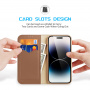 Кожен сгъваем калъф DUX DUCIS Hivo за iPhone 15 Pro - кафяво