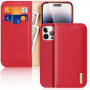 Кожен сгъваем калъф DUX DUCIS Hivo за iPhone 15 Pro Max - червен