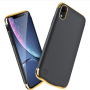 Защитен кейс с батерия за iPhone XR - 6000 mAh - черна / златна