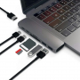 Хъб 7в1 - 2xUSB + четец на SD / TF карти + 2xUSB-C + HDMI за Macbook - сива