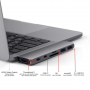 Хъб 7в1 - 2xUSB + четец на SD / TF карти + 2xUSB-C + HDMI за Macbook - сива