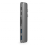 Хъб 7в1 - 2xUSB + четец на SD / TF карти + 2xUSB-C + HDMI за Macbook - сива