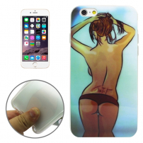 Защитен кейс / калъф с прозрачна рамка за Apple iPhone 6S / 6 – секси момиче - гръб