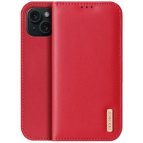Кожен сгъваем калъф DUX DUCIS Hivo за iPhone 15 - червен