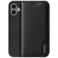 Кожен сгъваем калъф DUX DUCIS Hivo за iPhone 16 Plus - черно