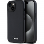 DKNY Silver Metal Logo кейс с MagSafe за iPhone 15 - черен
