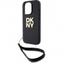 DKNY Stack Logo калъф с връзка за iPhone 14 Pro Max - черен