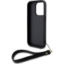 DKNY Stack Logo калъф с връзка за iPhone 14 Pro Max - черен
