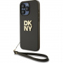 DKNY Stack Logo калъф с каишка за iPhone 14 Pro Max - маслинен