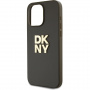 DKNY Stack Logo калъф с каишка за iPhone 14 Pro Max - маслинен