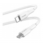 PURO Soft кабел за зареждане и пренос на данни USB-C / Lightning за iPhone / iPad / iPod / AirPods - 1,5 м - бял