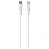 PURO Soft кабел за зареждане и пренос на данни USB-C / Lightning за iPhone / iPad / iPod / AirPods - 1,5 м - бял