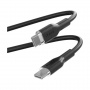 PURO Soft кабел за зареждане и пренос на данни USB-C / USB-C за iPhone / iPad / AirPods - 1,5 м - черен