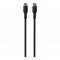 PURO Soft кабел за зареждане и пренос на данни USB-C / USB-C за iPhone / iPad / AirPods - 1,5 м - черен