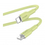 PURO Soft кабел за зареждане и пренос на данни USB-C / USB-C за iPhone / iPad / AirPods - 1,5 м - светлозелен