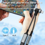 т-образен редуктор за аудио и зареждане 2в1 - 3,5 мм жак / USB-C към USB-C / Lightning - черен