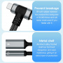 т-образен редуктор за аудио и зареждане 2в1 - 3,5 мм жак / USB-C към USB-C / Lightning - черен