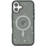 Прозрачен калъф с брокат и MagSafe за iPhone 16 - сив