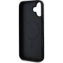 Guess Grained Classic Logo Cover с MagSafe за iPhone 16 Plus - черен