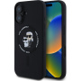 Karl Lagerfeld Силиконов калъф Karl and Choupette с MagSafe за iPhone 16 Plus - черен