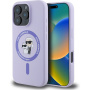 Karl Lagerfeld Силиконов калъф Karl and Choupette с MagSafe за iPhone 16 Pro Max - лилав