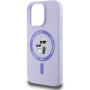 Karl Lagerfeld Силиконов калъф Karl and Choupette с MagSafe за iPhone 16 Pro Max - лилав