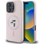 Karl Lagerfeld Силиконов калъф Karl and Choupette с MagSafe за iPhone 16 Pro - розов