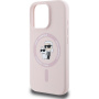 Karl Lagerfeld Силиконов калъф Karl and Choupette с MagSafe за iPhone 16 Pro - розов