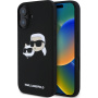 Karl Lagerfeld Силиконов калъф Double Heads с MagSafe за iPhone 16 Plus - черен