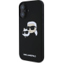 Karl Lagerfeld Силиконов калъф Double Heads с MagSafe за iPhone 16 Plus - черен