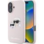 Karl Lagerfeld Силиконов калъф Double Heads с MagSafe за iPhone 16 - розов