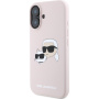 Karl Lagerfeld Силиконов калъф Double Heads с MagSafe за iPhone 16 - розов
