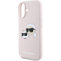 Karl Lagerfeld Силиконов калъф Double Heads с MagSafe за iPhone 16 - розов
