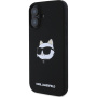 Karl Lagerfeld Choupette Head Silicone Cover с MagSafe за iPhone 16 - Черен