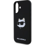 Karl Lagerfeld Choupette Head Silicone Cover с MagSafe за iPhone 16 - Черен