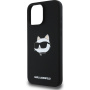 Karl Lagerfeld Силиконов калъф за глава Choupette с MagSafe за iPhone 16 Pro Max - черен