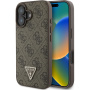 Guess 4G Strass Triangle Metal Logo Cover за iPhone 16 - кафяв