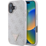 Guess 4G Strass Triangle Metal Logo cover за iPhone 16 - розов