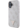 Guess 4G Strass Triangle Metal Logo cover за iPhone 16 - розов