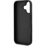 Guess 4G Страс триъгълен метален лого калъф с каишка за iPhone 16 - сив