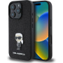 Karl Lagerfeld Fixed Glitter Metal Ikonik glitter cover за iPhone 16 Pro Max - черен