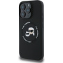 Karl Lagerfeld K&CH Heads Silicone Cover с MagSafe за iPhone 16 Pro - черен
