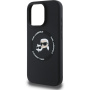 Karl Lagerfeld K&CH Heads Silicone Cover с MagSafe за iPhone 16 Pro - черен