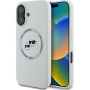 Karl Lagerfeld Силиконов калъф K&CH Heads с MagSafe за iPhone 16 - бежов